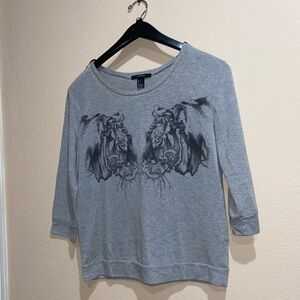 Women’s y2k cute forever 21 long sleeve Tiger printed sweater top vintage shirt